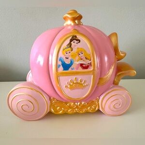 Vintage Disney Princess Carriage Ceramic Piggy Bank